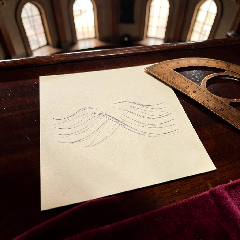 Two corrective patterns sketched side by side on ivory paper
